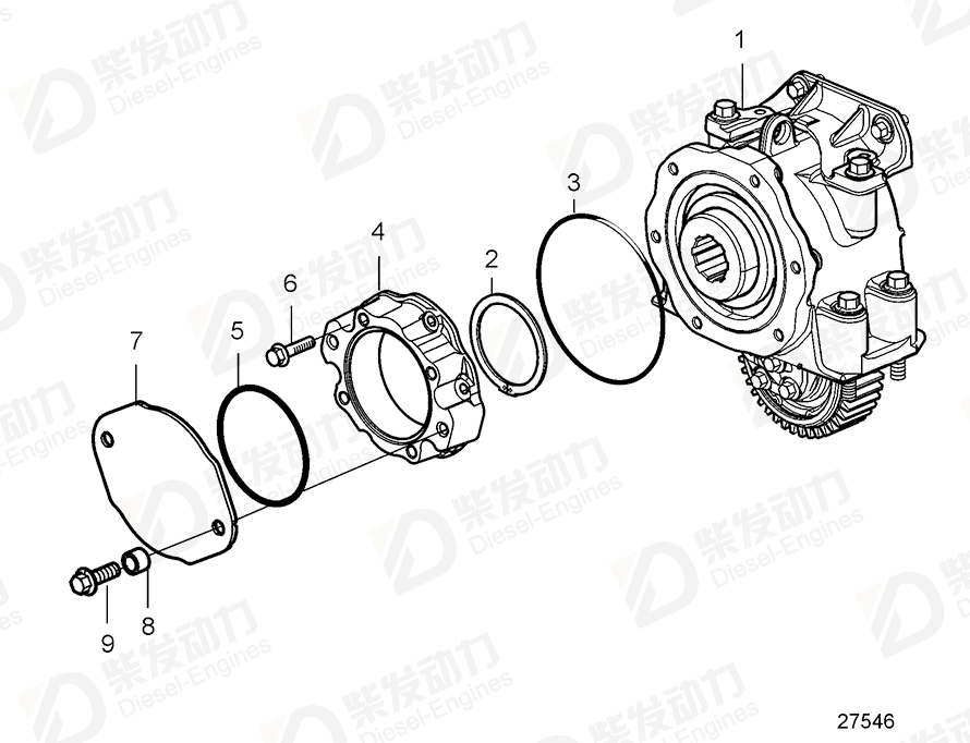 volvo penta Cover 22430797 Drawing volvo penta Cover 22430797 Drawing